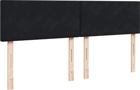 vidaXL Κρεβάτι Boxspring με Στρώμα Μαύρο 200x200 εκ. Βελούδινο