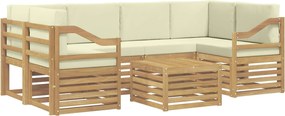 vidaXL Σειρά Καναπέ Εξωτερικού 7 pcs Λευκό και Κρεμ Πολυεστέρας