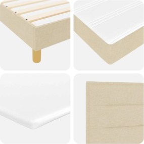 vidaXL Κρεβάτι με ελατήρια με στρώμα Κρεμ 200 x 180 cm ύφασμα