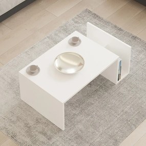 Τραπέζι σαλονιού Poko pakoworld σε λευκή απόχρωση 86.8x50x32,4εκ (1 τεμάχια)