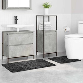 vidaXL Πατάκι μπάνιου 2 pcs Σκούρο γκρι 50 x 50 cm Πολυπροπυλένιο