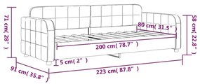 Καναπές Κρεβάτι Μπλε 80 x 200 εκ. Βελούδινος - Μπλε