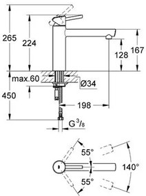 Μπαταρία κουζίνας Grohe Concetto