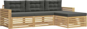 vidaXL Σειρά Καναπέ Εξωτερικού 4 pcs Άσπρο και Ανθρακί