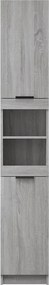 vidaXL Ντουλάπι Μπάνιου Γκρι Sonoma 32x34x188,5 εκ. Επεξεργασμένο Ξύλο