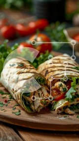 Intra Συλλεκτικό Ξύλινο Παζλ Plywood 4mm - Τυλίξτε κοτόπουλο σχάρας με φρέσκα υλικά Σε Ξύλινο Κουτί - Διαστάσεις: 10x10 cm – 25 κομμάτια