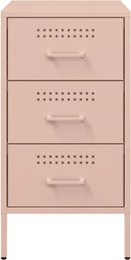 vidaXL Κομοδίνα 2 τεμ. Ροζ 36x39x68 εκ. από Χάλυβα