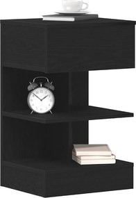 vidaXL Κομοδίνο Μαύρη Οξυά 40 x 35 x 65 εκ. Επεξεργασμένο Ξύλο