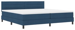 vidaXL Κρεβάτι Box Spring με Στρώμα Μπλε 200x200 εκ. Ύφασμα
