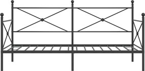 vidaXL Κρεβάτι ημέρας χωρίς στρώμα Μαύρο 100x190 cm Ατσάλι