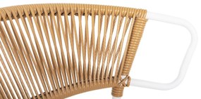 ΚΑΡΕΚΛΑ SUKI  ΜΕΤΑΛΛO ΛΕΥΚΟ KAI ΣΥΝΘ. RATTAN ΣΕ ΦΥΣΙΚΟ 54x62x80Υεκ