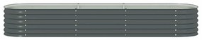 vidaXL Ζαρντινιέρα Υπερυψωμένη Γκρι 320x80x44 εκ. Γαλβανισμ. Χάλυβας