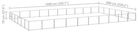 vidaXL Σπιτάκι Σκύλου Ασημί 60 μ² Ατσάλινο
