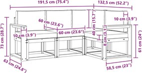vidaXL Σειρά Καναπέ Εξωτερικού 4 pcs Λευκό και Μπεζ