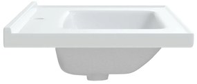 vidaXL Νιπτήρας Μπάνιου Ορθογώνιος Λευκός 71 x 48 x 19,5 εκ. Κεραμικός