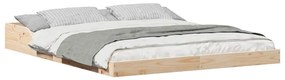 vidaXL Σκελετός Κρεβατιού Καφέ 140 x 220 cm Μασίφ ξύλο πεύκου