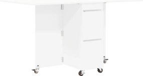 vidaXL Τραπέζι φαγητού 140 x 80 x 77 cm Επεξεργασμένο Ξύλο Λευκό
