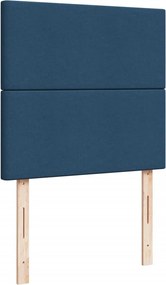 vidaXL Κρεβάτι Boxspring με Στρώμα Μπλε 90x200 εκ.Υφασμάτινο