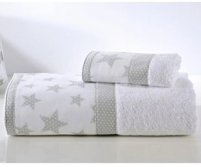 Πετσέτες Παιδικές 768 Σετ 2τμχ White - Grey Down Town Towels Set 100% Cotton