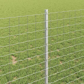 vidaXL Ενσωματωμένος Πόλος Φράχτη 22 τμχ. Ασημί 140 cm