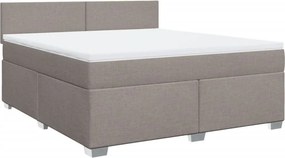 vidaXL Κρεβάτι Boxspring με Στρώμα Taupe 180x200 εκ. Υφασμάτινο