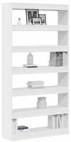 vidaXL Βιβλιοθήκη Λευκό 100 x 30 x 198 εκ. Επεξεργασμένο ξύλο