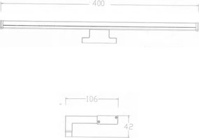 Orabella Led 40 Black - Φωτιστικό μπάνιου