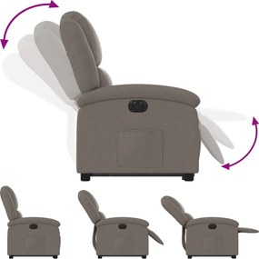 vidaXL Πολυθρόνα Ηλεκτρική Ανακλ.Taupe Υφασμάτινη