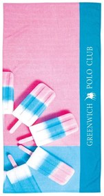 Πετσέτα Θαλάσσης Παιδική 3721 Pink-Blue-Mint Greenwich Polo Club Θαλάσσης 70x140cm 100% Cotton