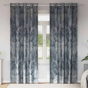 vidaXL Κουρτίνα με κουρτίνες 2 pcs Ασημί γκρι 245 x 140 εκ. Βελούδο
