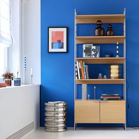 Ραφιέρα από βελανιδιά και χρώμιο, ύψους 190 εκ., Watford