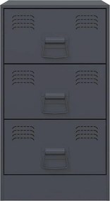 vidaXL Κομοδίνα 2 τεμ. Ανθρακί 34,5x39x62 εκ. από Χάλυβα