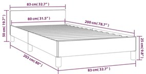 Πλαίσιο Κρεβατιού με Κεφαλάρι Ροζ 80x200 εκ. Βελούδινο - Ροζ