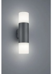 Απλίκα Φωτιστικό Τοίχου 2xΕ27 IP44 Up Down 33cm Hoosic Trio Lighting 224060242 Ανθρακί