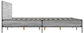 vidaXL Πλαίσιο Κρεβατιού Γκρι Sonoma 120x200 εκ. Επεξ. Ξύλο &amp; Μέταλλο