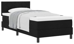 vidaXL Κρεβάτι box spring με στρώμα με στρώμα Μαύρο 90 x 190 cm ύφασμα
