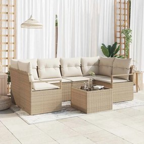 vidaXL Σετ Καναπέ Κήπου 7 pcs Μπεζ, Κρέμα 55 x 55 x 37 εκ