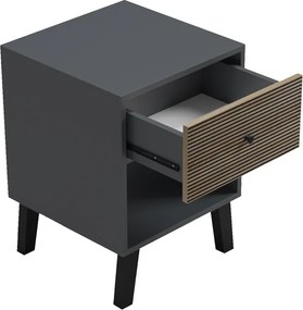 Κομοδίνο Tuscany pakoworld sonoma-ανθρακί 40x40x55εκ