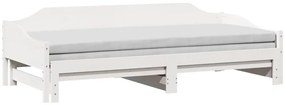 vidaXL Καναπές Κρεβάτι Συρόμενος Λευκός 90 x 200 εκ. Μασίφ Ξύλο Πεύκου