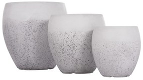 Σετ 3 τεμ. Γλάστρες GARDENER C4718 Fiberclay Λευκό Φ55x54,5Υ εκ. 55x55x54.5 εκ.