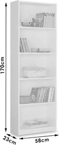 Βιβλιοθήκη Max σε λευκό χρώμα 58x23x170εκ 58x23x170 εκ.
