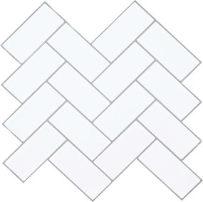 vidaXL Πλακάκι ψαροκόκαλο 20 pcs Λευκό Γκρι 30 x 30 cm