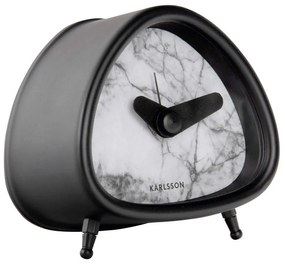 Ρολόι Επιτραπέζιο - Ξυπνητήρι Triangle Marble KA5865WH 8,5x8,5x5,5cm White-Black Karlsson Μέταλλο