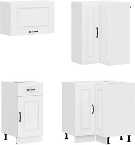 vidaXL Μονάδα κουζίνας KALMAR 8 pcs Γυαλιστερό Λευκό
