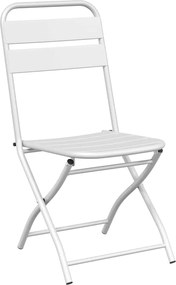 vidaXL Πτυσσόμενη Καρέκλα Κήπου 2 pcs Λευκό 42 x 52 x 82εκ