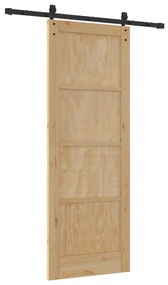 vidaXL Συρόμενη Πόρτα με Σετ Εξαρτημάτων 78x211 cm Σταθερό Ξύλο Πεύκου