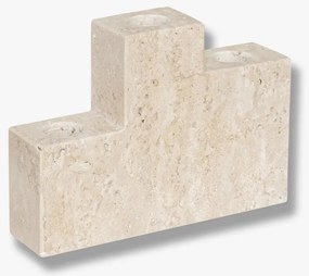 Κηροπήγιο STEP Trio Μπεζ Τραβερτίνη W4 x L16,5 x H12 cm METTE DITMER