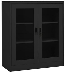 vidaXL Ντουλάπα Γραφείου με Γλάστρα Ανθρακί 90x40x128 εκ. Ατσάλινη