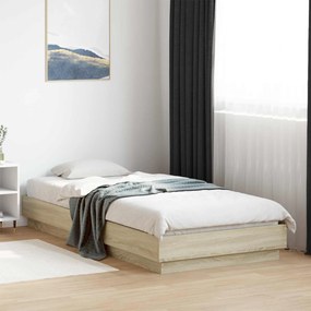 vidaXL Κρεβάτι δαπέδου Sonoma Δρυς 80 x 200 cm Επεξεργασμένο Ξύλο