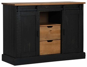 SIDEBOARD HALDEN 2 ΣΥΡΟΜΕΝΕΣ ΠΟΡΤΕΣ ΜΑΥΡΟ 112X40X80 CM 4018432